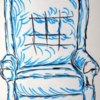 Marker drawing of an armchair