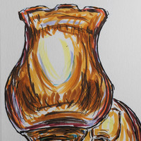 Copic marker drawing of a sconce light
