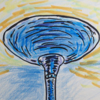 Copic marker drawing of a torch lamp