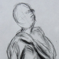 Charcoal figure drawing of a man