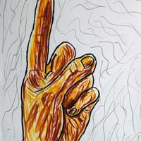 Marker drawing of left hand