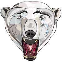 Vector illustration of a sad polar bear