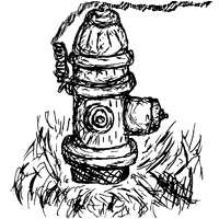 Ink drawing of a fire hydrant