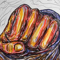 Marker drawing of left hand