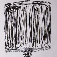 Black marker drawing of a table lamp
