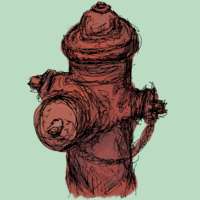 Digital painting of a fire hydrant