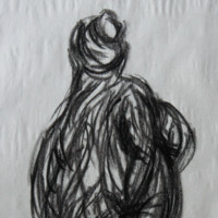Charcoal figure drawing of a woman