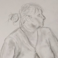 Pencil figure drawing of a woman