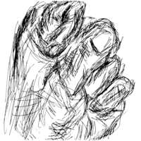 Ink drawing of a closed hand