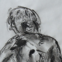 Pen and ink figure drawing of a woman