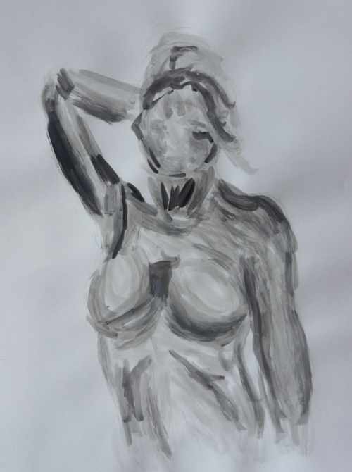 Ink painting of a woman