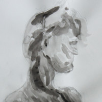 Ink painting of a woman