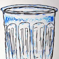 Marker drawing of a water glass